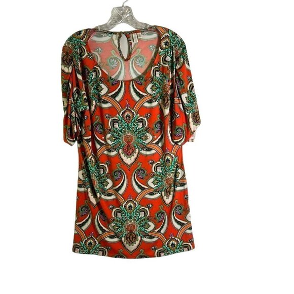Nwt Madison Global Glamour Paisley & Floral Print Sequined Beaded Tunic Size XL - Picture 1 of 12